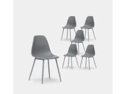 Packs 6 sillas Gris 45 x 80 cm