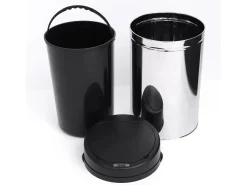 Papelera automática con sensor, 30L, acero inoxidable, color negro (Ø30,5x51,5 cm)