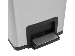 Papelera con pedal antihuellas de 30 l acero inoxidable plateado color plata 02_0043857