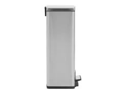 Papelera con pedal antihuellas de 30 l acero inoxidable plateado color plata 02_0043857