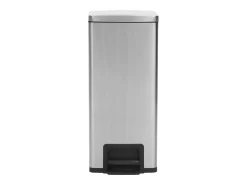 Papelera con pedal antihuellas de 30 l acero inoxidable plateado color plata 02_0043857