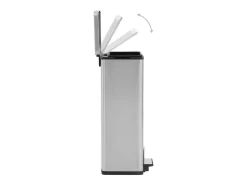 Papelera con pedal antihuellas de 30 l acero inoxidable plateado color plata 02_0043857