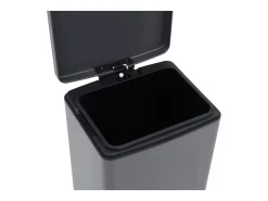 Papelera de pedal antihuellas de acero inoxidable de 30 litros gris 02_0006068