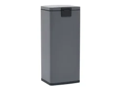 Papelera de pedal antihuellas de acero inoxidable de 30 litros gris 02_0006068