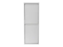 Papelera de reciclaje de pared con 2 compartimentos extraíbles 93 x 33 x 25 cm color blanco 03_0008198