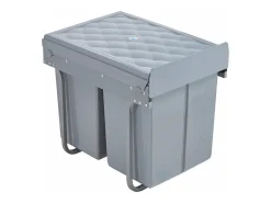 Papelera empotrada 2 x 20 litros 48 x 34 x 42 cm gris 03_0008204