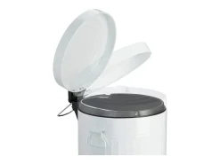 Papelera vintage de metal con pedal para cocina o baño 5 litros color blanco 13_0002319_2