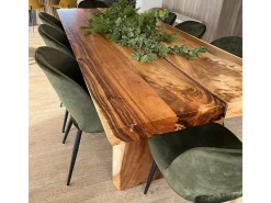 Paquete de 4 sillas de terciopelo amarillo y verde - Pénélope
