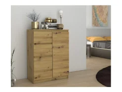 PARMA | Cómoda moderna para dormitorio / salón / oficina 97x70x40 cm | Aparador Mueble de entrada con 2 puertas y 2 cajones | Diseño moderno