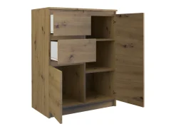 PARMA | Cómoda moderna para dormitorio / salón / oficina 97x70x40 cm | Aparador Mueble de entrada con 2 puertas y 2 cajones | Diseño moderno
