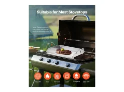 Parrilla de Acero Inoxidable, SucceBuy Parrilla de Acero Inoxidable para Barbacoa, Superficie Plana, 448 × 370 mm