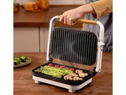 Parrilla eléctrica Cecotec Rock'nGrill 1200 Wood 1300W piedra RockStone blanco