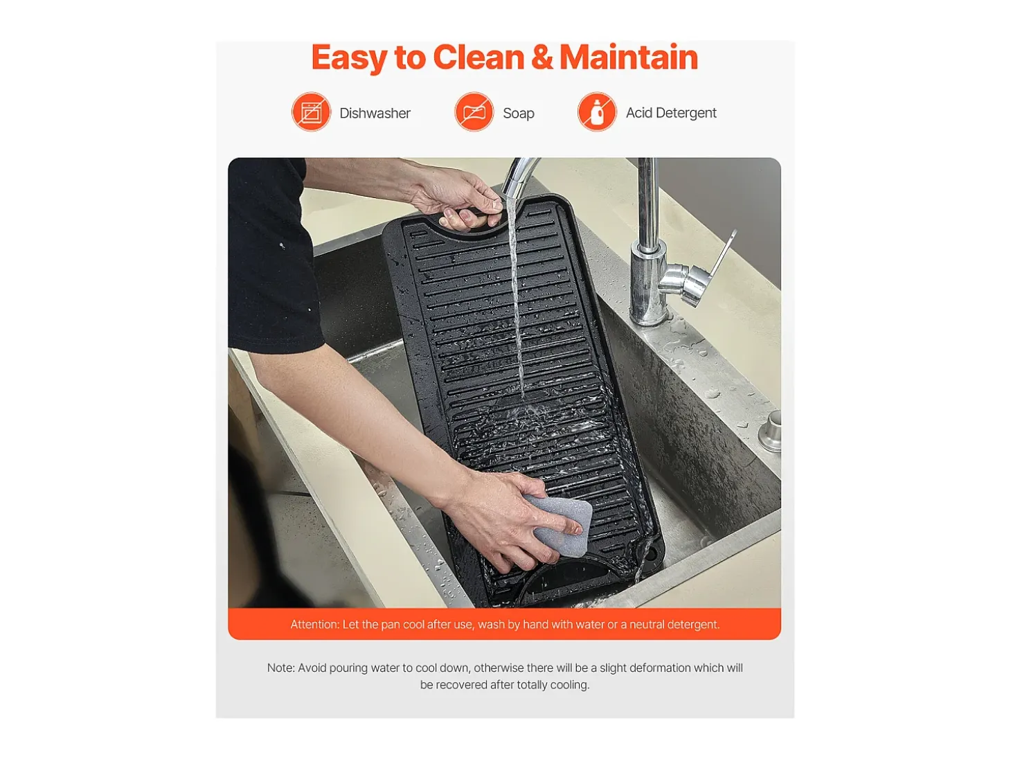 Parrilla Reversible de Hierro Fundido, SucceBuy Parrilla Reversible de Hierro Fundido, Precurada, 492 × 218 mm