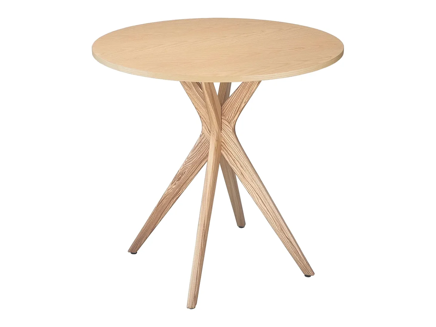 Pequena mesa de comedor redonda de 60 cm Jubi madera de fresno