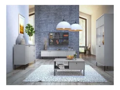 Pequeño Buffet 2 Puertas 3 Cajones - Comedor / Salón - Colección ISIS - Color gris