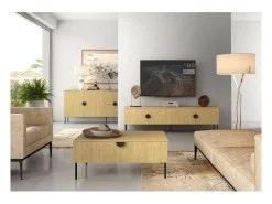 Pequeño Buffet 2 Puertas y 2 Cajones - Color Roble - Colección MONDO