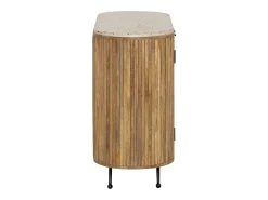 Pequeño buffet de madera de mango y terrazo Ambrine esculpido y redondeado