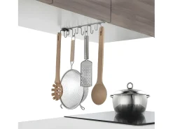 Percha Metálica Multifuncional Metaltex MY-HOOKS con 10 Ganchos, Acabado Plateado Polytherm®, Fabricado en Italia