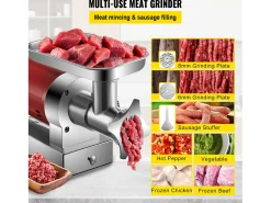 Picadora de Carne SucceBuy Eléctrica 5kg/min Picadora Eléctrica 1100 W, Excelente para Cocina Doméstica y Pequeños Comercios Alimentarios