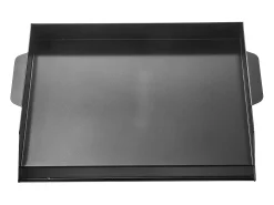 Placa de Parrilla, SucceBuy Placa de Cocción de Acero al Carbono, 50.2 x 37 cm, Utensilio de Cocina Portátil a Gas para Barbacoa, Ideal para Acampar, Negra