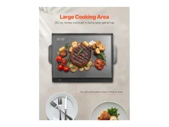 Placa de Parrilla, SucceBuy Placa de Cocción de Acero al Carbono, 50.2 x 37 cm, Utensilio de Cocina Portátil a Gas para Barbacoa, Ideal para Acampar, Negra