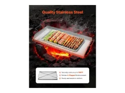 Placa de Parrilla, SucceBuy Bandeja para Hornear Barbacoa de Acero Inoxidable 809 x 370 mm