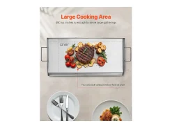 Placa de Parrilla, SucceBuy Bandeja para Hornear Barbacoa de Acero Inoxidable 809 x 370 mm