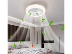 Plafón ventilador Tristán Helios Home 36W luz LED 3 velocidades + control remoto blanco Ø53x22 cm
