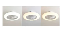 Plafón ventilador Tristán Helios Home 36W luz LED 3 velocidades + control remoto blanco Ø53x22 cm