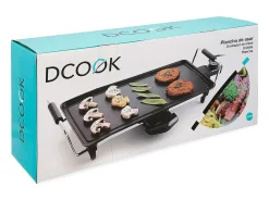 Plancha de asar Dcook 2000W antiadherente negro 14x52x24,5 cm