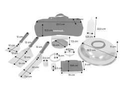 Plancha de gas 4 quemadores de acero inoxidable con carrito y