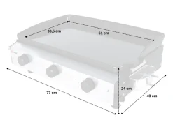 Plancha de gas de 3 fuegos ANETO