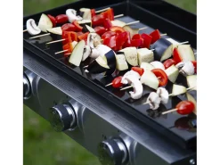 Plancha de gas MÉRIDA 3 quemadores 6kW + carrito - HAPPY GARDEN