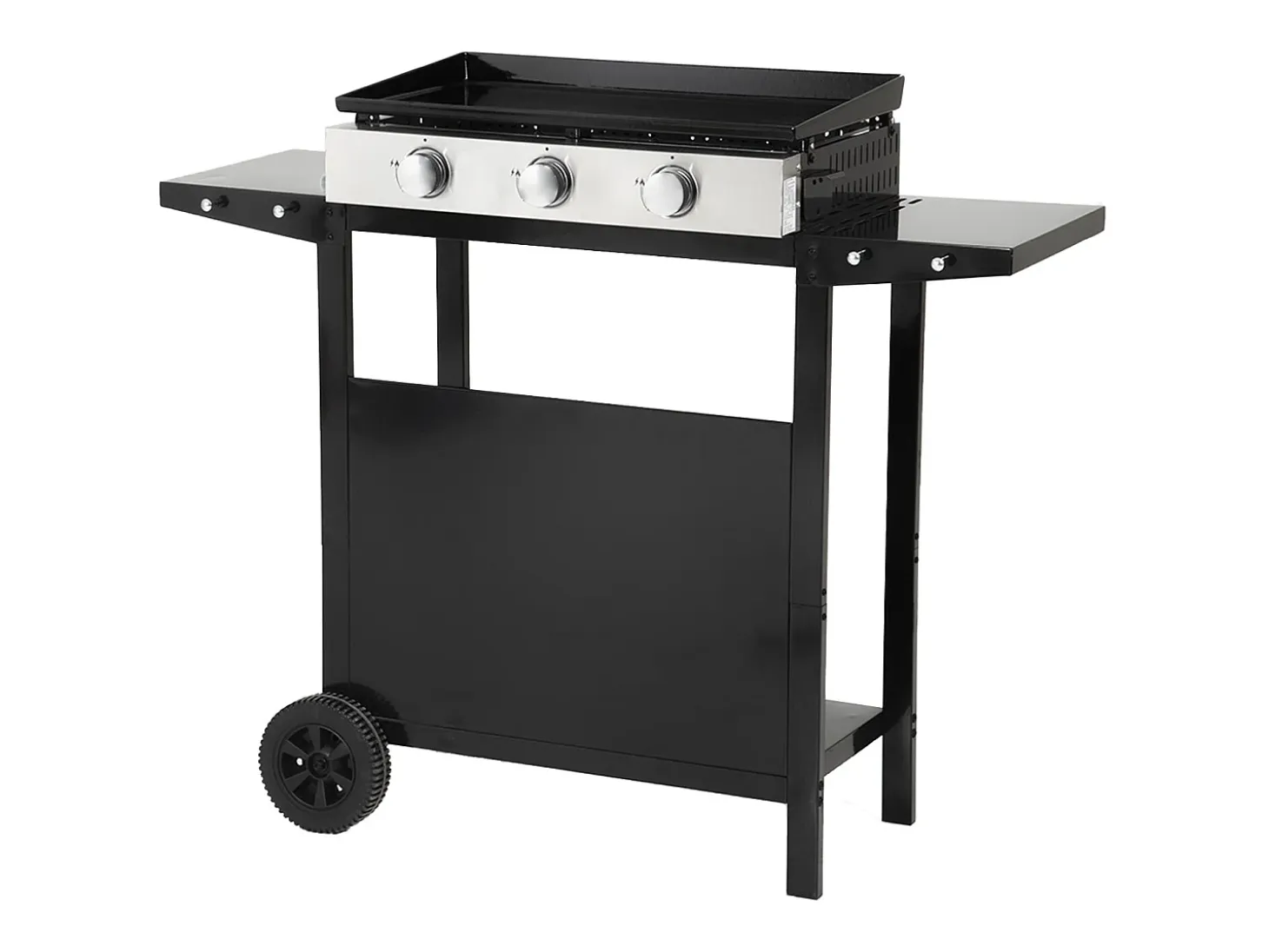 Plancha de gas MÉRIDA 3 quemadores 6kW + carrito - HAPPY GARDEN