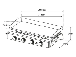 Plancha de gas VALENCIA 4 quemadores 10kW