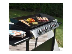 Plancha de gas VALENCIA 4 quemadores 10kW + carrito