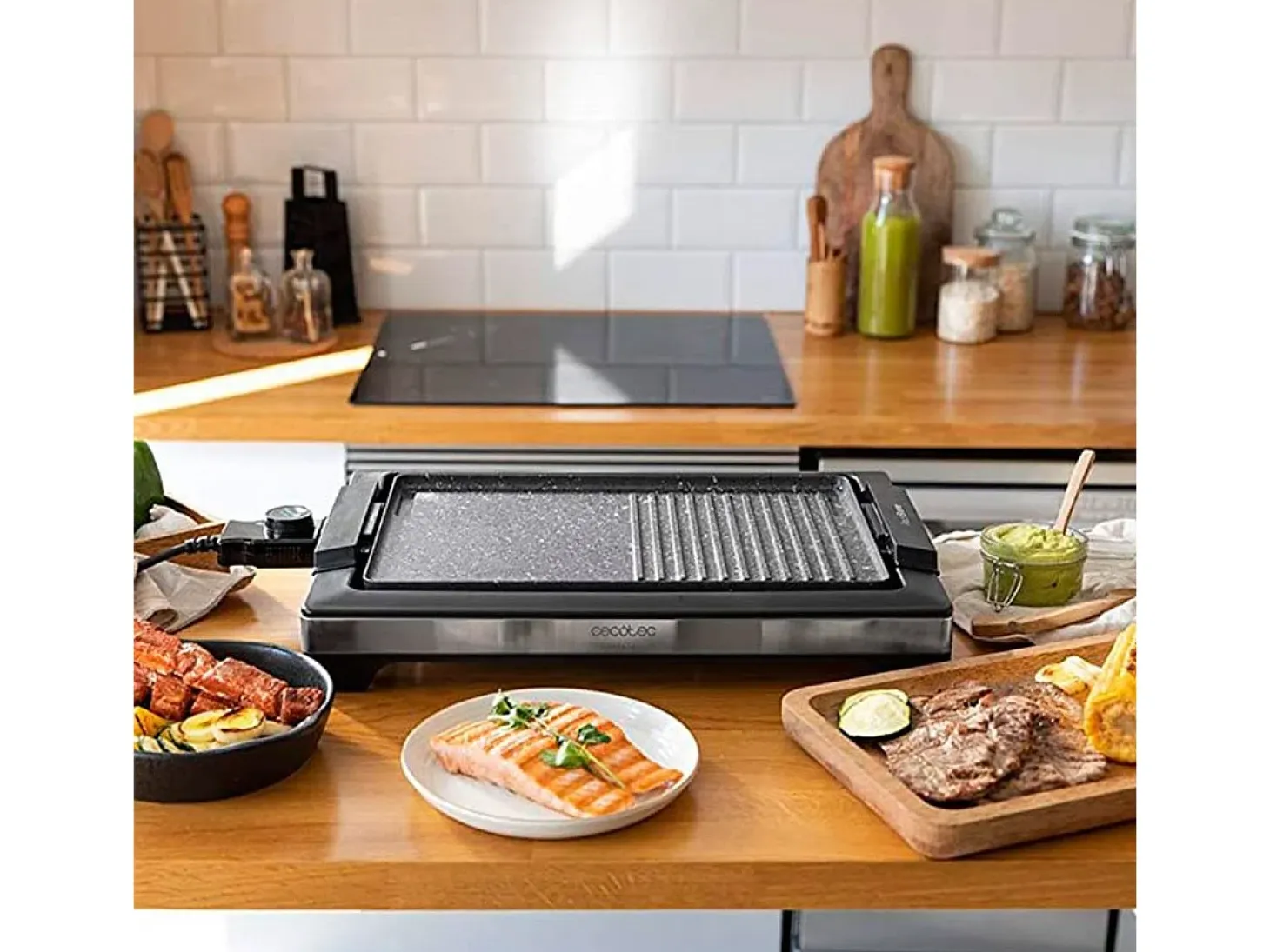 Plancha eléctrica Cecotec Tasty&Grill 2000 Inox MixStone 2000W negro/inox
