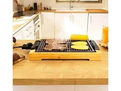 Plancha eléctrica Cecotec Tasty&Grill 2000 Bamboo LineStone 2000W madera/gris