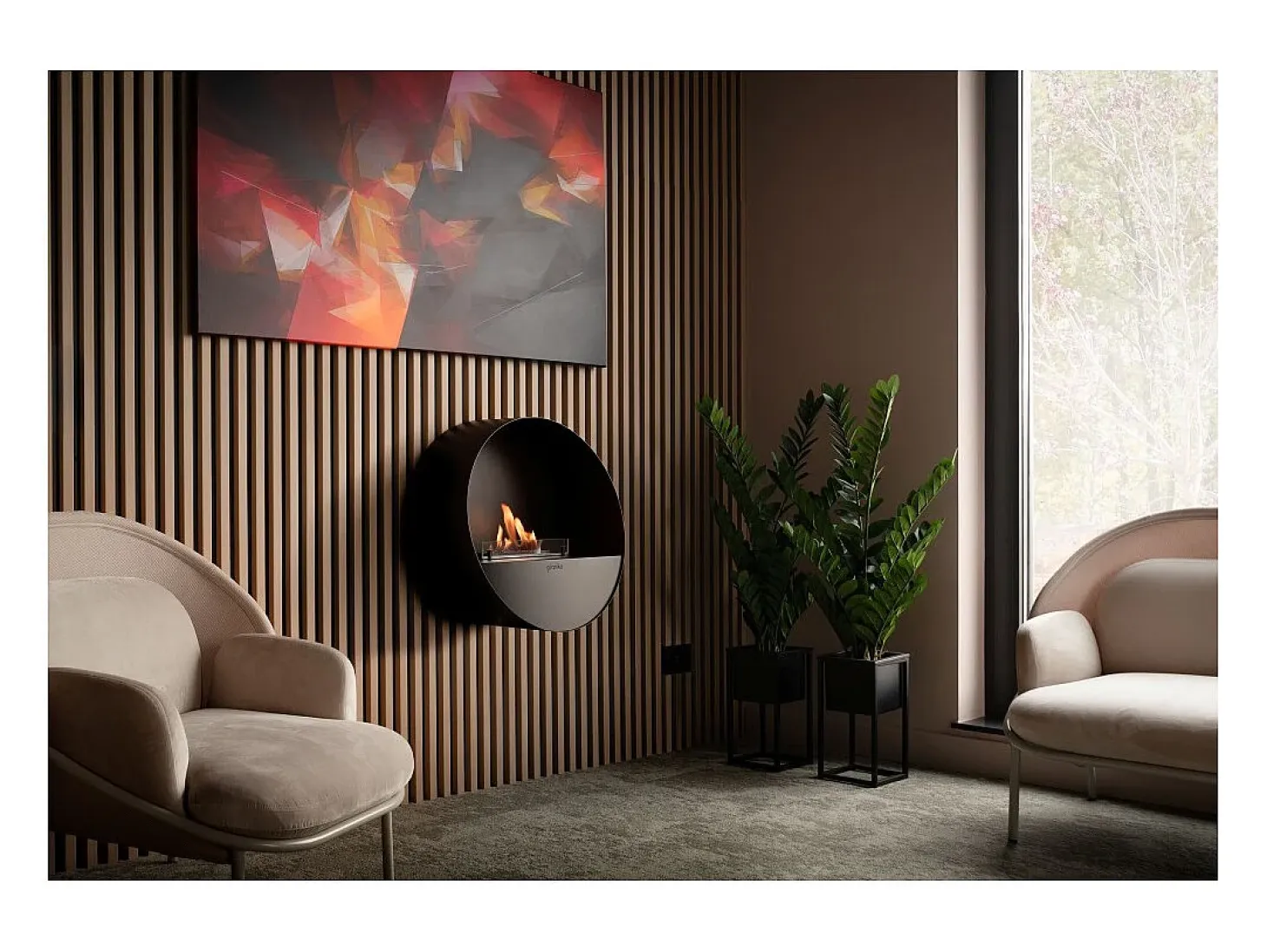 Planika - Chimenea de bioetanol de pared y suelo sin ventilación BEV, con burbujas, control remoto, de acero, para pared y suelo