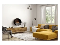 Planika - Chimenea de bioetanol de pared y suelo sin ventilación BEV, con burbujas, control remoto, de acero, para pared y suelo