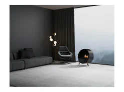Planika - Chimenea de bioetanol de pared y suelo sin ventilación BEV, con burbujas, control remoto, de acero, para pared y suelo