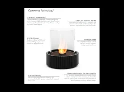 Planika - Chimenea portátil de bioetanol de sobremesa Lotus con tecnología Commerce, vidrio cilíndrico