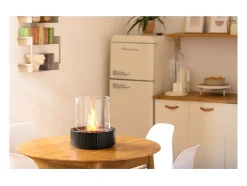 Planika - Chimenea portátil de bioetanol de sobremesa Lotus con tecnología Commerce, vidrio cilíndrico