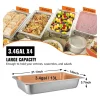 Plato, SucceBuy - Sartén Vaporera de Acero Inoxidable de 10,1 CM de Profundidad con Tapa, 13 L, Antiatasco, Paquete de 4
