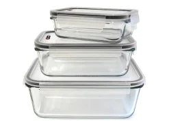 Platos de cristal para hornear con tapas herméticas (Juego de 3)