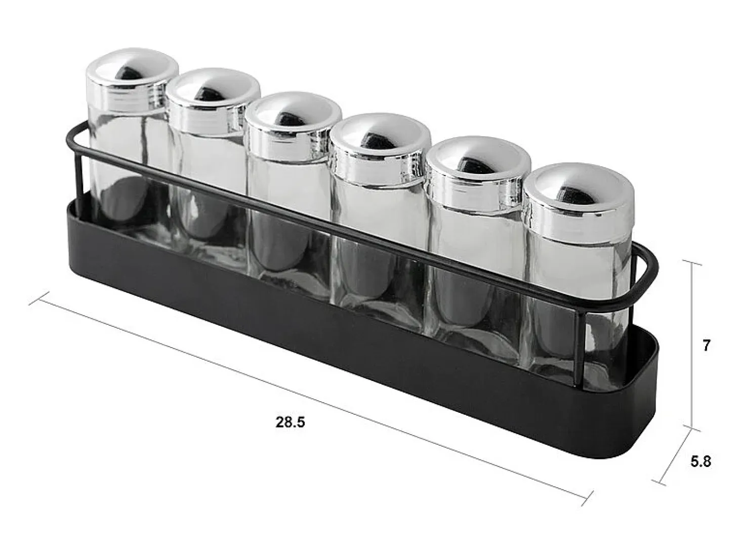 Portaespecias de cocina con set de 6 frascos de vidrio Lyu