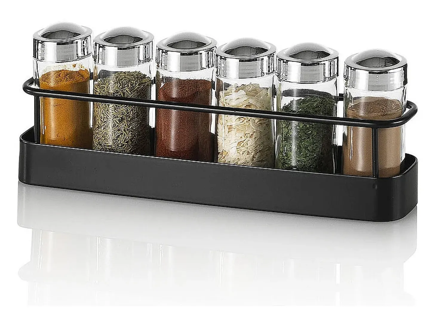 Portaespecias de cocina con set de 6 frascos de vidrio Lyu