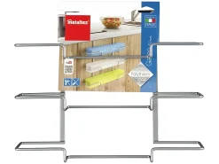 Porta-toallas Triple GALILEO Metaltex 36x9x30 cm Plata Polytherm®