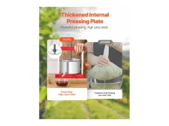 Prensa de Frutas SucceBuy Prensa Manual de Frutas y Vino de Acero Inoxidable de 3 L para Elaboración de Cerveza Casera.