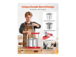 Prensa Manual para Frutas SucceBuy, 6 L, Acero Inoxidable, Cocina, para la Elaboración de Vino